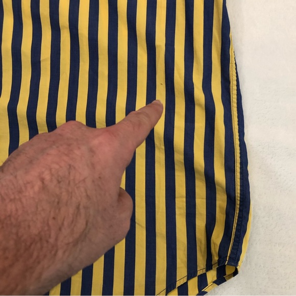 Vintage Tommy Hilfiger Yellow & Purple Striped Lakers Button Up Shirt Men’s L. - Picture 3 of 6